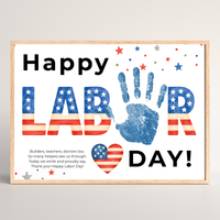 Happy Labor Day Handprint Craft Printable | Preschool Labor Day Keepsake | Community Helpers Activity | Daycare Classroom Craft