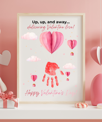 Valentine’s Day Handprint Craft Printable for Kids | Balloon Valentine Keepsake | Valentine Art PDF