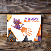 Happy Halloween Cat Handprint Craft Printable | Halloween Witch Cat Keepsake | Preschool Halloween Activity | Daycare & Classroom Fall Craft