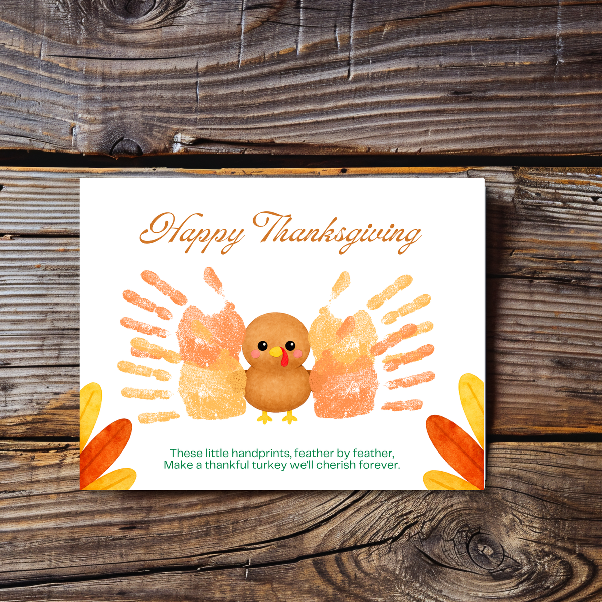 Happy Thanksgiving Turkey Handprint Craft Printable | Thanksgiving Handprint Keepsake | Preschool Fall Activity PDF