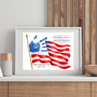 Happy Independence Day Handprint Craft Printable | July 4th Flag Handprint Art | Patriotic USA Keepsake Activity for Kids | Fourth of July Craft