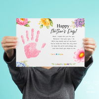 Mother’s Day Handprint Craft Printable | Happy Mother’s Day Keepsake Gift from Kids | Preschool DIY Handprint Art | Floral Mom Gift PDF