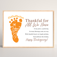 Thankful for All We Have Thanksgiving Footprint Craft | Pumpkin Pie Keepsake Printable