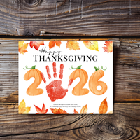 Happy Thanksgiving 2026 Handprint Craft Printable, Thanksgiving Keepsake Activity, Fall Handprint Craft for Preschool Kindergarten PDF