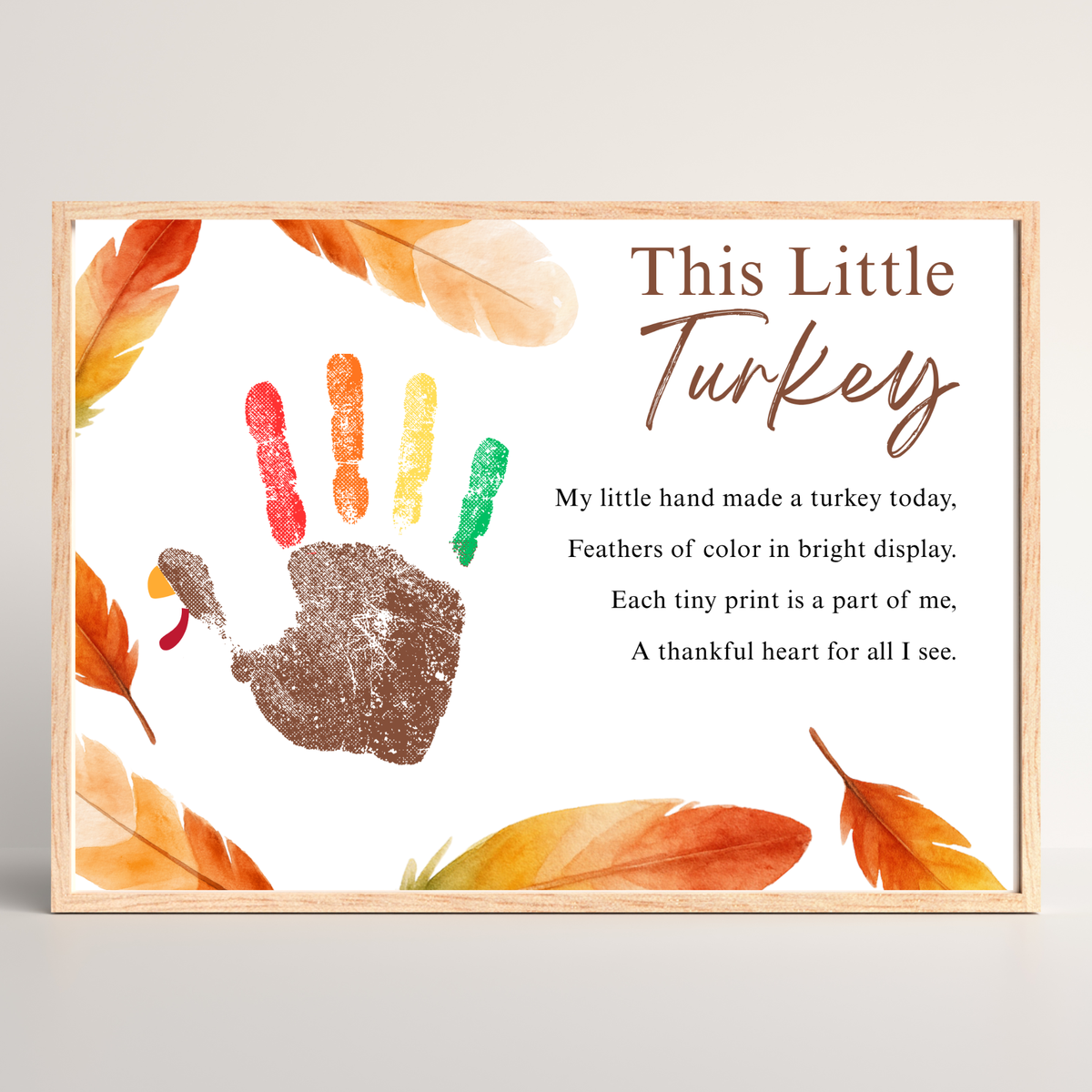 This Little Turkey Poem Handprint Craft | Thanksgiving Turkey Keepsake Printable