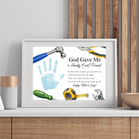 Christian Father Figure Handprint Craft Printable | God Gave Me a Handy Best Friend | Faith-Based Keepsake Gift for Dad Grandpa Uncle Mentor