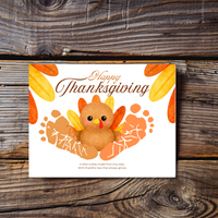 Happy Thanksgiving Turkey Footprint Craft | Thanksgiving Keepsake Printable | Preschool Fall Activity