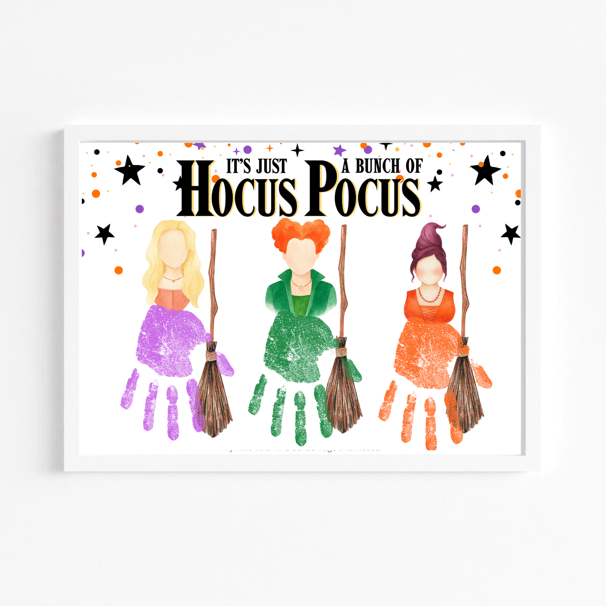 It's Just a Bunch of Hocus Pocus Handprint Craft Printable | Halloween Witch Handprint Keepsake | Preschool Halloween Activity | Daycare & Classroom Craft