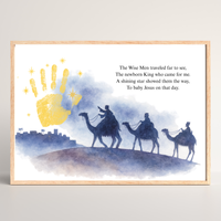 Christian Three Wise Men Handprint Craft Printable | Wise Men Christmas Keepsake | Nativity Handprint Activity | Epiphany Craft | Sunday School Christmas Printable
