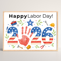 Happy Labor Day 2026 Handprint Craft | Printable Labor Day Keepsake for Preschool & Kindergarten