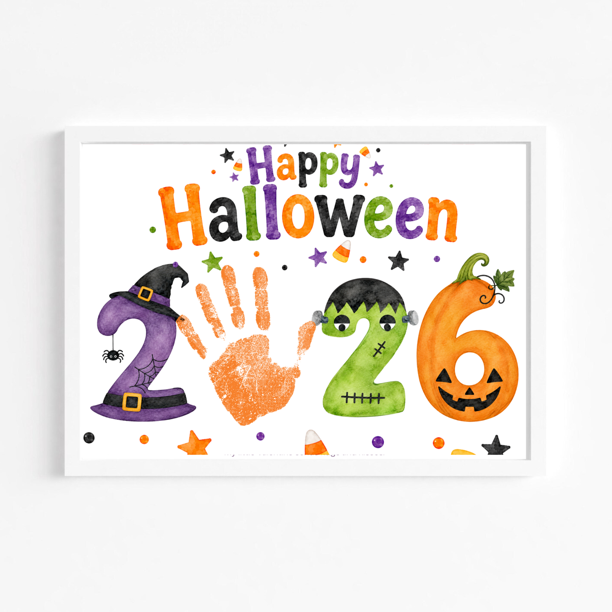 appy Halloween 2026 Handprint Craft Printable | Halloween Keepsake Activity for Kids | Preschool Halloween Craft | Daycare & Classroom Printable