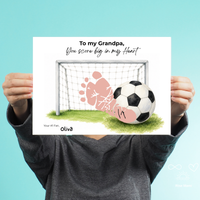 Soccer Grandpa Footprint Craft Printable, To My Grandpa You Score Big in My Heart, Grandpa Soccer Keepsake Gift, Sports Grandpa Gift from Kids