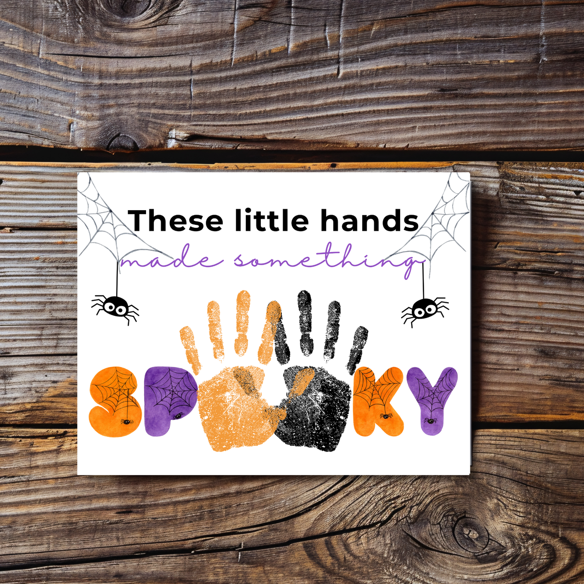 Halloween Handprint Craft Printable | These Little Hands Made Something Spooky | Halloween Keepsake for Kids | Preschool & Daycare Craft