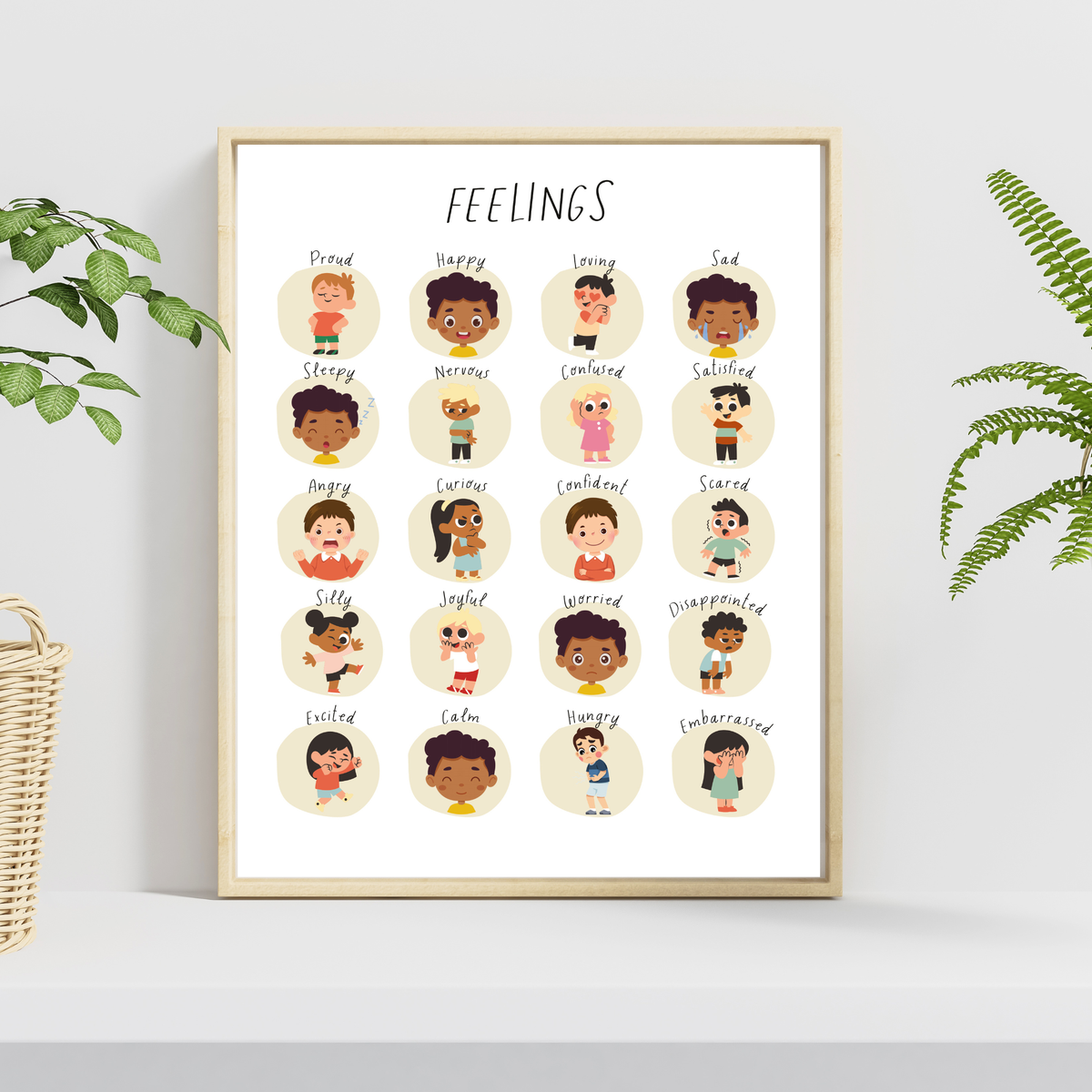 Feelings & Calming Techniques Digital Print Set of 2 | SEL Classroom Wall Art Printable | Social Emotional Learning Calm Down Corner | Instant Download Bundle