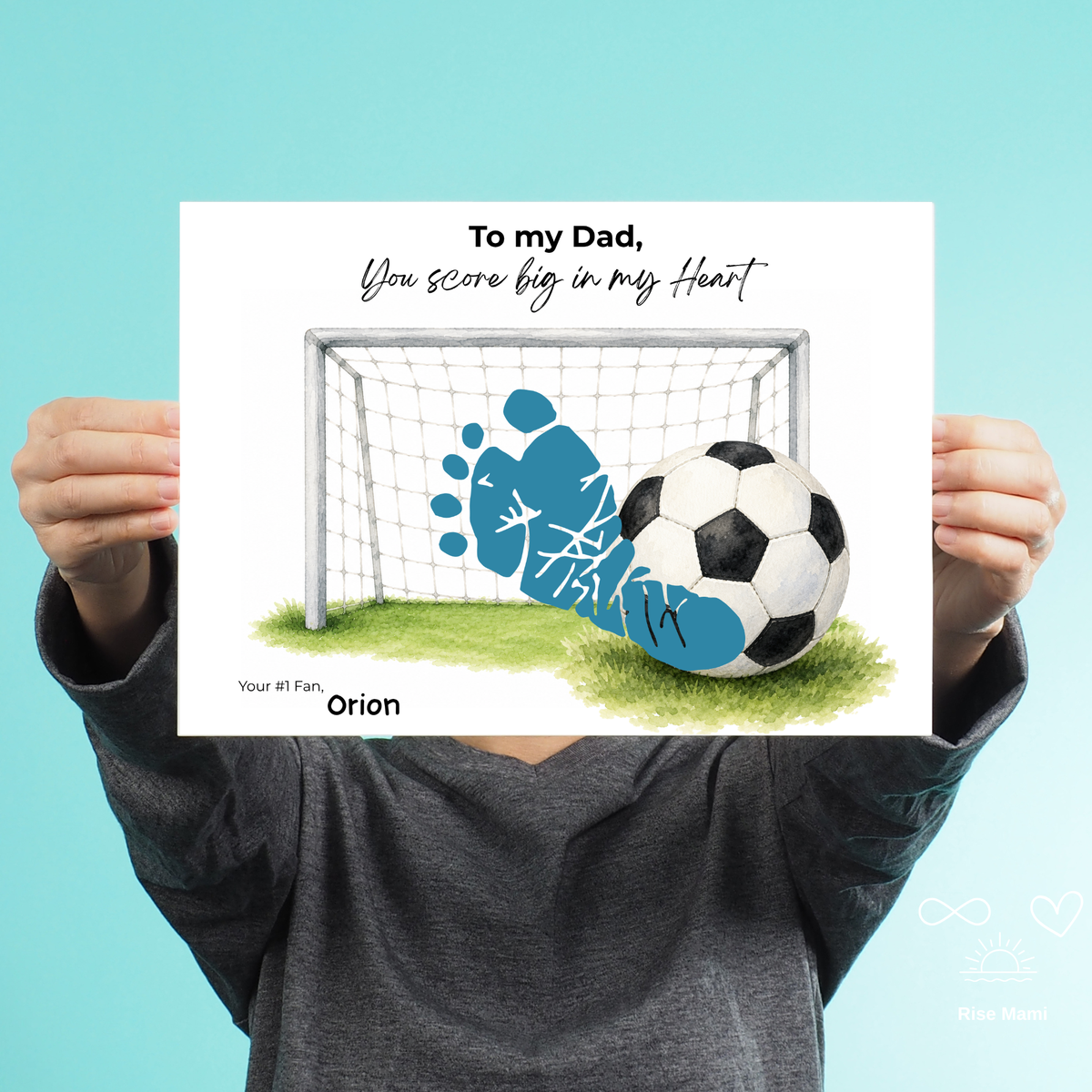 Soccer Father’s Day Footprint Craft Printable, To My Dad You Score Big in My Heart, Soccer Keepsake Gift from Kids, Sports Dad Father’s Day Craft