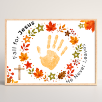 Fall for Jesus Handprint Wreath Craft | Christian Fall Printable | Preschool Autumn Keepsake
