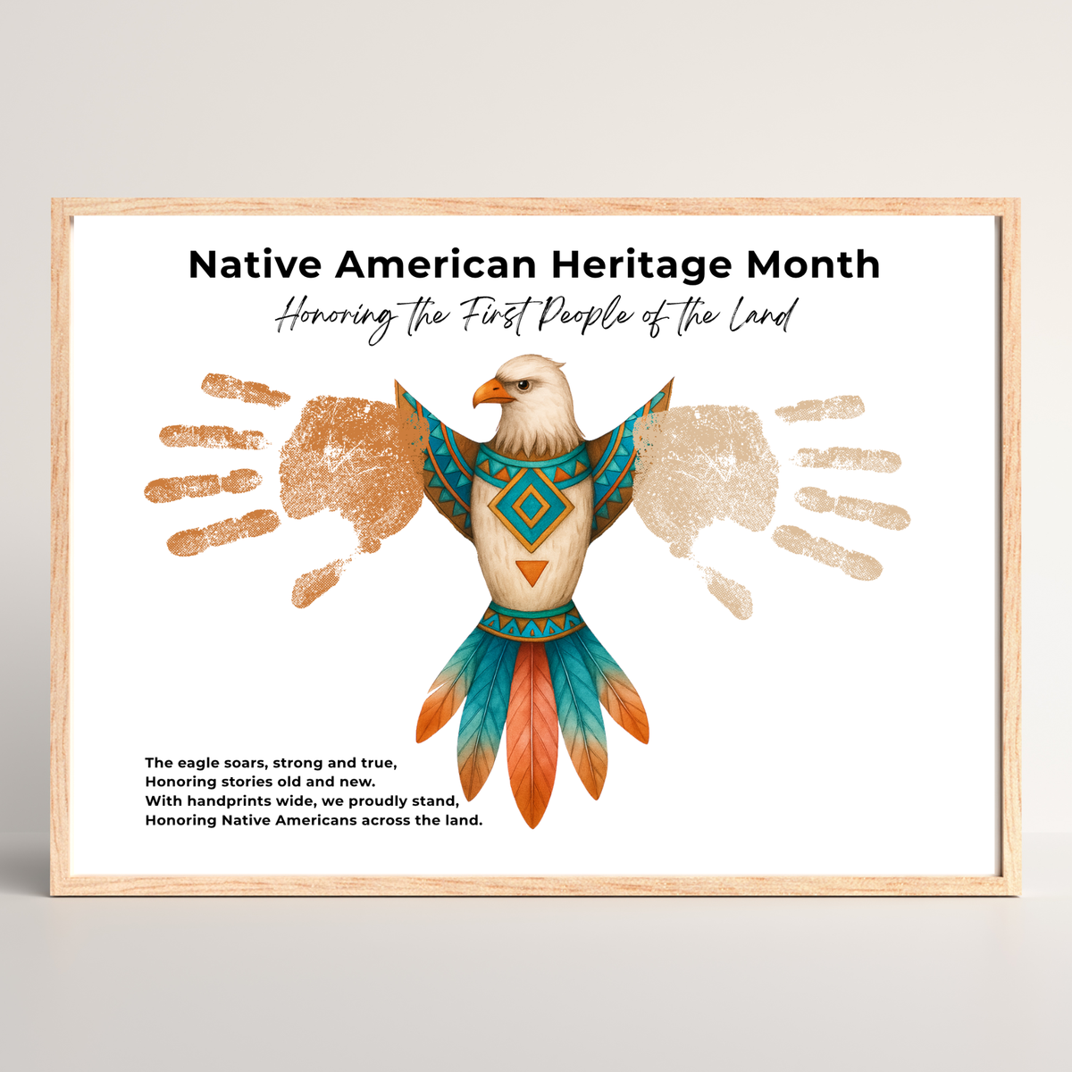 Native American Heritage Month Handprint Craft | Eagle Keepsake Printable