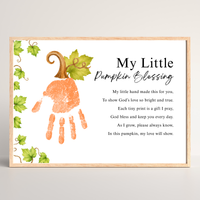 My Little Pumpkin Blessing Handprint Craft Printable | Christian Fall Keepsake | Preschool Pumpkin Handprint Activity