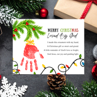 Christian Christmas Handprint Craft for Kids | Loved By God Christmas Ornament Keepsake Printable + Free Coloring Page