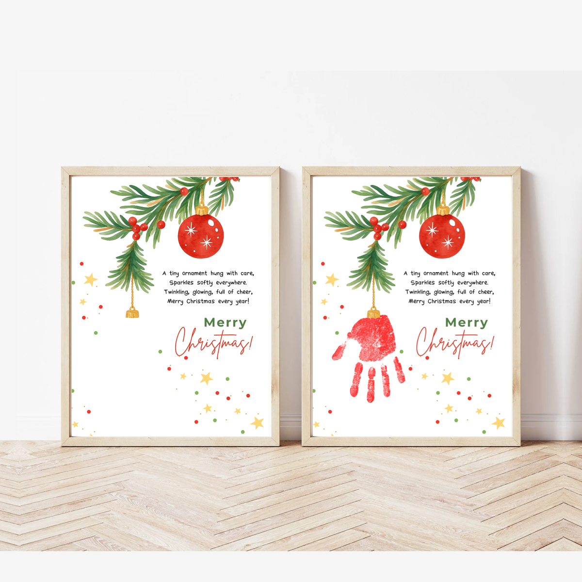 Christmas Ornament Handprint Craft | Christmas Keepsake Printable | Preschool Christmas Handprint Activity | Holiday Classroom Craft