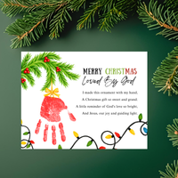 Christian Christmas Handprint Craft for Kids | Loved By God Christmas Ornament Keepsake Printable + Free Coloring Page