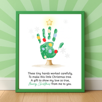 Christmas Tree Handprint Craft | Christmas Keepsake Printable | Preschool Christmas Handprint Activity | Holiday Classroom Craft