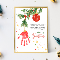 Christmas Ornament Handprint Craft | Christmas Keepsake Printable | Preschool Christmas Handprint Activity | Holiday Classroom Craft