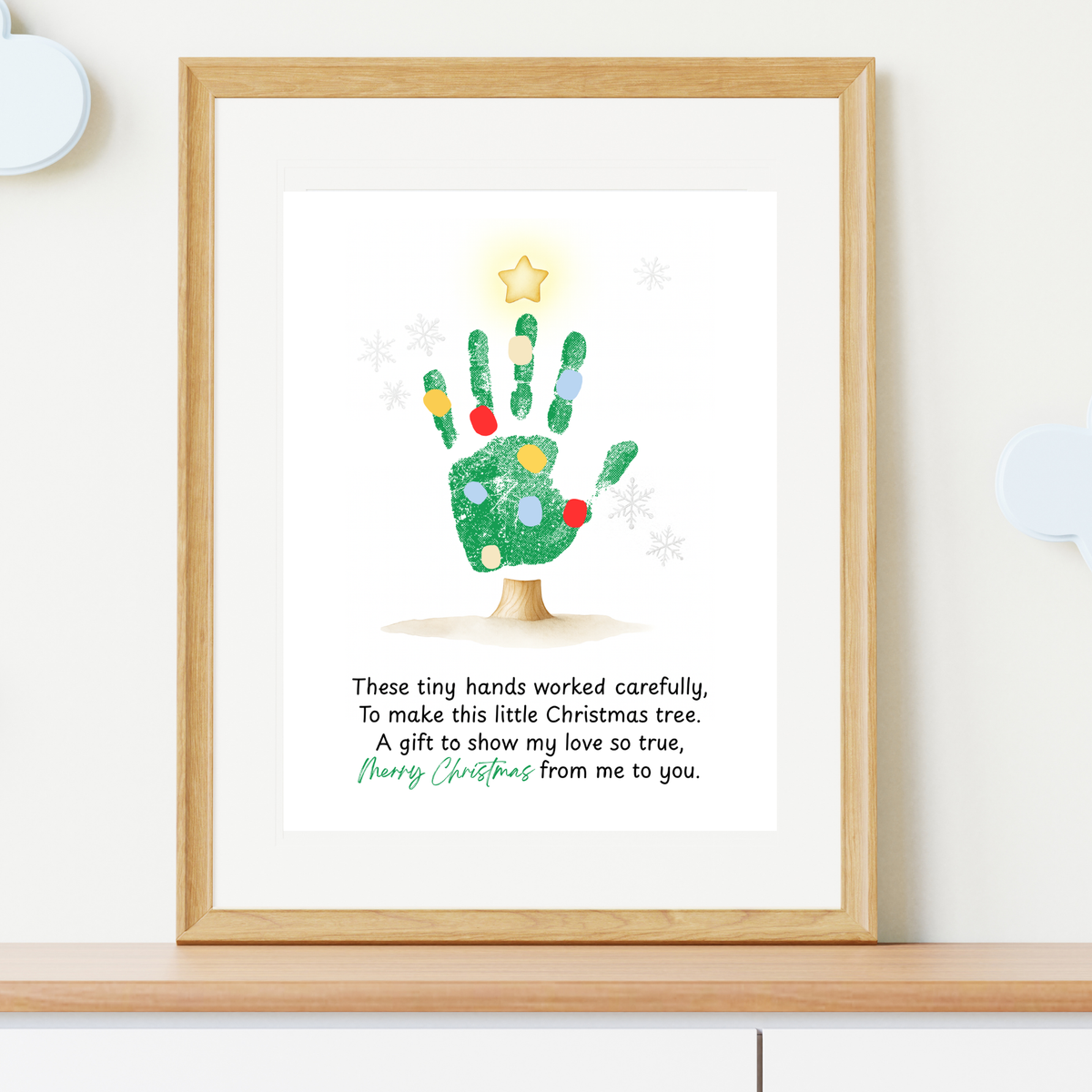 Christmas Tree Handprint Craft | Christmas Keepsake Printable | Preschool Christmas Handprint Activity | Holiday Classroom Craft