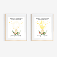 Christian Christmas Candle Handprint Craft | Merry Christmas Keepsake | Psalm 28:7 Handprint Printable | Sunday School Christmas Activity