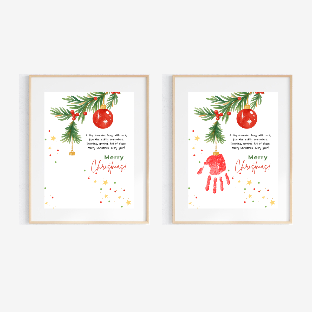 Christmas Ornament Handprint Craft | Christmas Keepsake Printable | Preschool Christmas Handprint Activity | Holiday Classroom Craft