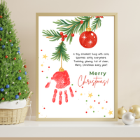 Christmas Ornament Handprint Craft | Christmas Keepsake Printable | Preschool Christmas Handprint Activity | Holiday Classroom Craft