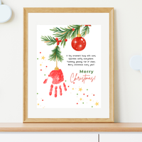 Christmas Ornament Handprint Craft | Christmas Keepsake Printable | Preschool Christmas Handprint Activity | Holiday Classroom Craft