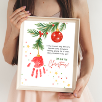 Christmas Ornament Handprint Craft | Christmas Keepsake Printable | Preschool Christmas Handprint Activity | Holiday Classroom Craft