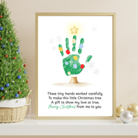 Christmas Tree Handprint Craft | Christmas Keepsake Printable | Preschool Christmas Handprint Activity | Holiday Classroom Craft