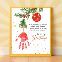 Christmas Ornament Handprint Craft | Christmas Keepsake Printable | Preschool Christmas Handprint Activity | Holiday Classroom Craft