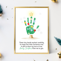 Christmas Tree Handprint Craft | Christmas Keepsake Printable | Preschool Christmas Handprint Activity | Holiday Classroom Craft