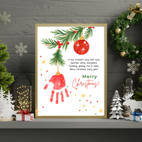 Christmas Ornament Handprint Craft | Christmas Keepsake Printable | Preschool Christmas Handprint Activity | Holiday Classroom Craft
