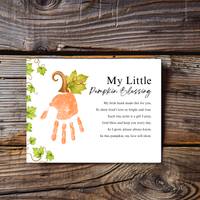 My Little Pumpkin Blessing Handprint Craft Printable | Christian Fall Keepsake | Preschool Pumpkin Handprint Activity