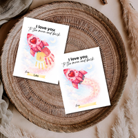 Valentine Rocket Handprint Craft Printable for Kids | “I Love You to the Moon and Back” Keepsake | Valentine Art PDF
