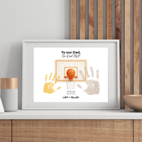Basketball Handprint Craft for Dad, To Our Dad The Real MVP Printable, Father’s Day Basketball Keepsake from Kids, Sports Dad Gift