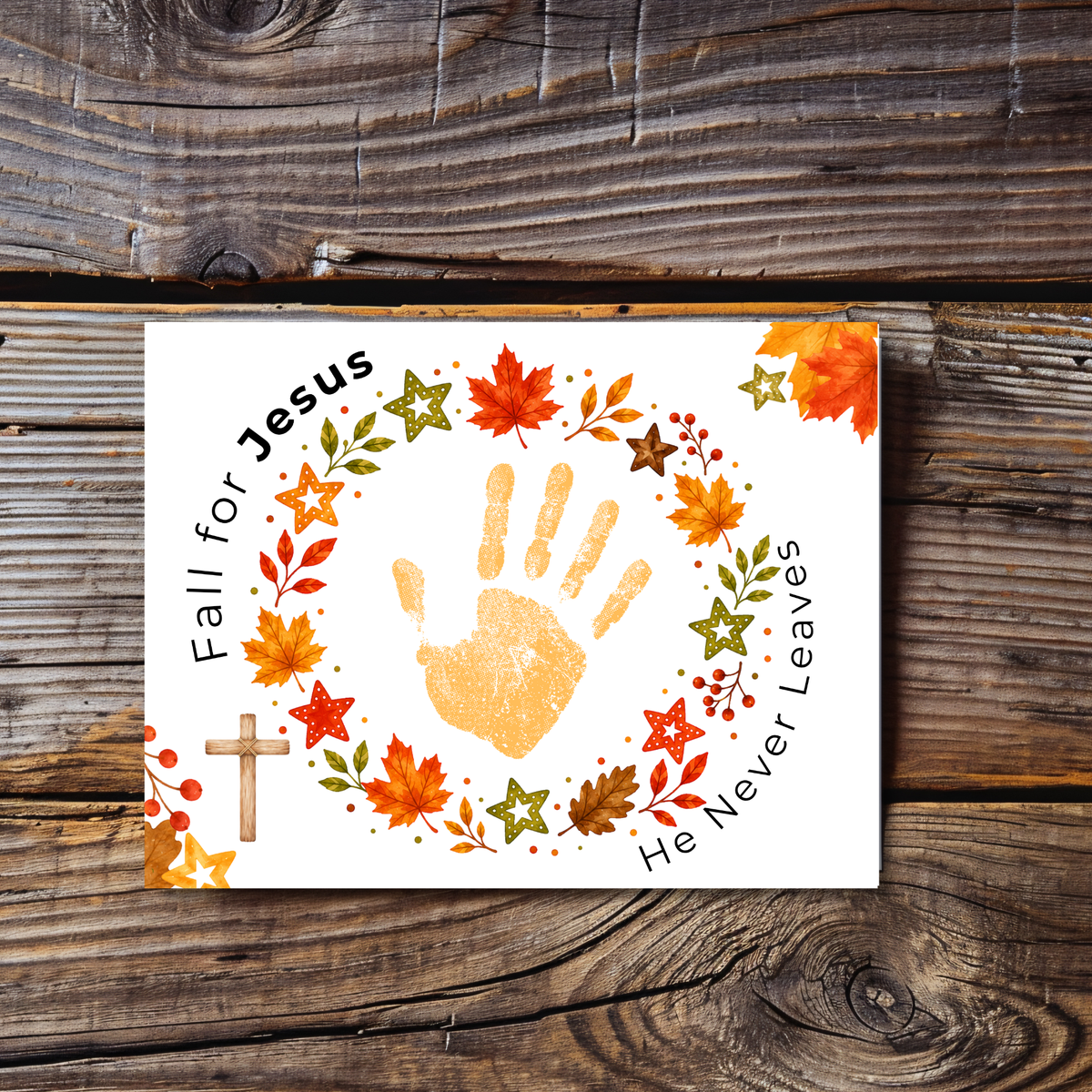 Fall for Jesus Handprint Wreath Craft | Christian Fall Printable | Preschool Autumn Keepsake
