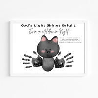 Christian Halloween Bat Handprint Craft Printable | Faith-Based Halloween Keepsake Activity for Kids | Preschool Christian Halloween Craft | Sunday School Printable