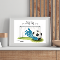 Soccer Father’s Day Footprint Craft Printable, To My Dad You Score Big in My Heart, Soccer Keepsake Gift from Kids, Sports Dad Father’s Day Craft