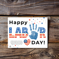Happy Labor Day Handprint Craft Printable | Preschool Labor Day Keepsake | Community Helpers Activity | Daycare Classroom Craft