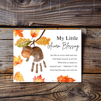 My Little Acorn Blessing Handprint Craft Printable | Christian Fall Keepsake | Preschool Acorn Handprint Activity