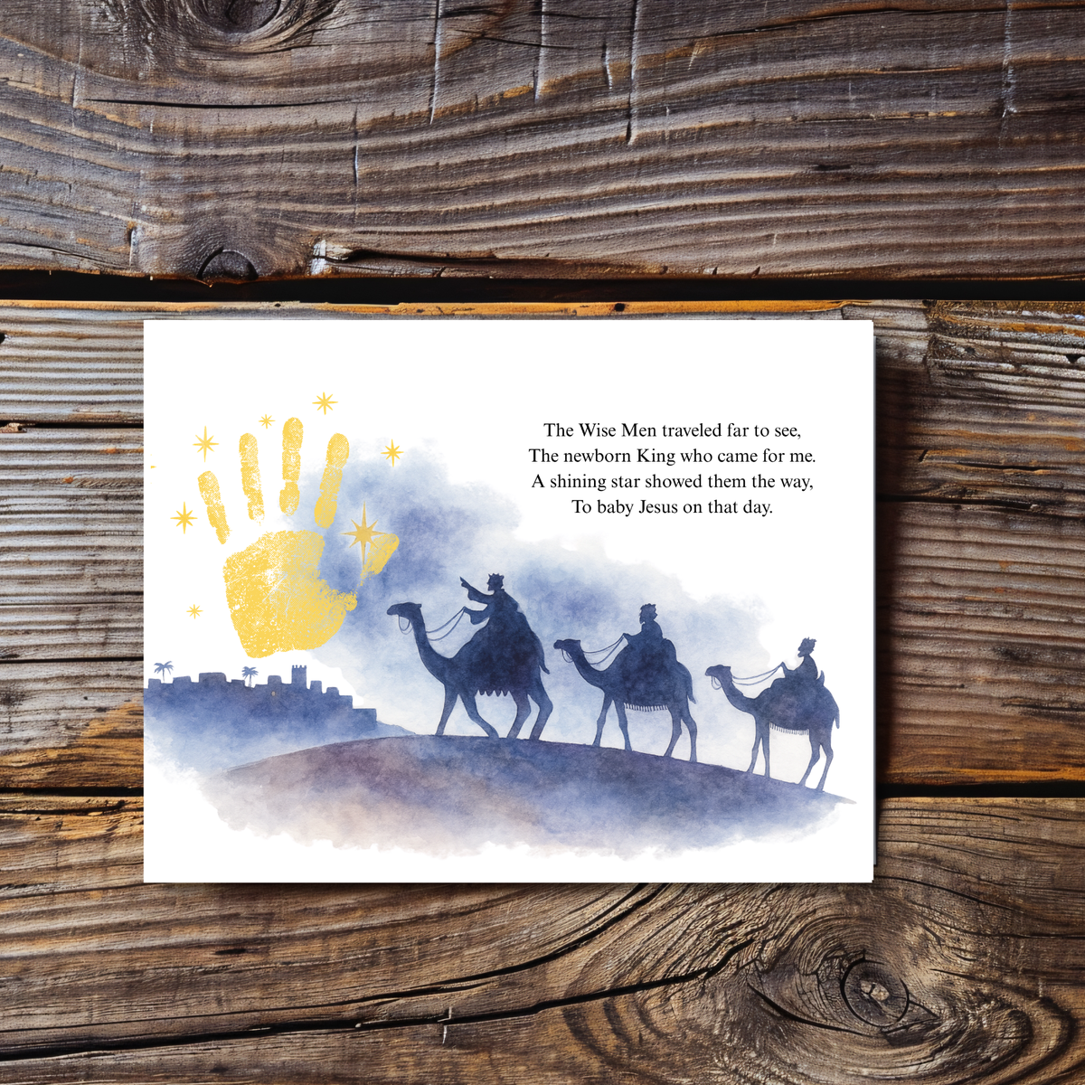 Christian Three Wise Men Handprint Craft Printable | Wise Men Christmas Keepsake | Nativity Handprint Activity | Epiphany Craft | Sunday School Christmas Printable