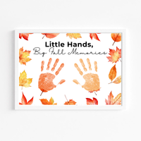 Fall Handprint Craft Printable | Little Hands Big Fall Memories | Autumn Keepsake Activity for Preschool & Kindergarten