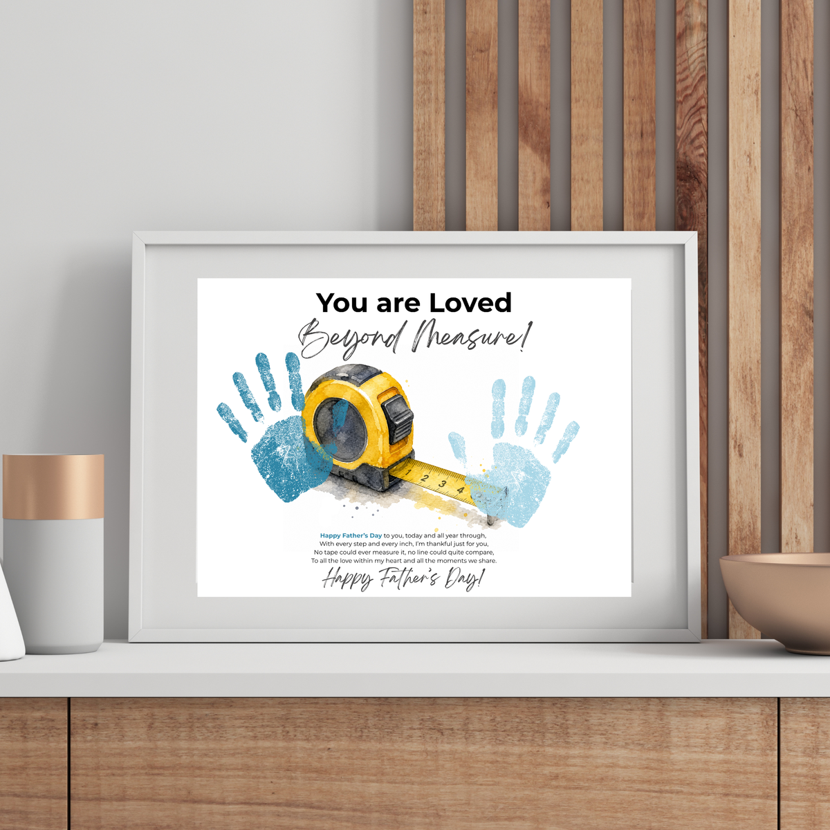 Father’s Day Handprint Craft Printable | You Are Loved Beyond Measure | Measuring Tape Keepsake Gift from Kids | DIY Dad Gift