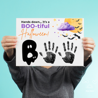 Hands Down It's a BOO-tiful Halloween Handprint Craft Printable | Halloween Keepsake Activity for Kids | Preschool Halloween Craft | Daycare & Classroom Printable