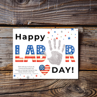 Christian Happy Labor Day Handprint Craft Printable | Faith Based Labor Day Activity | Preschool Sunday School Keepsake